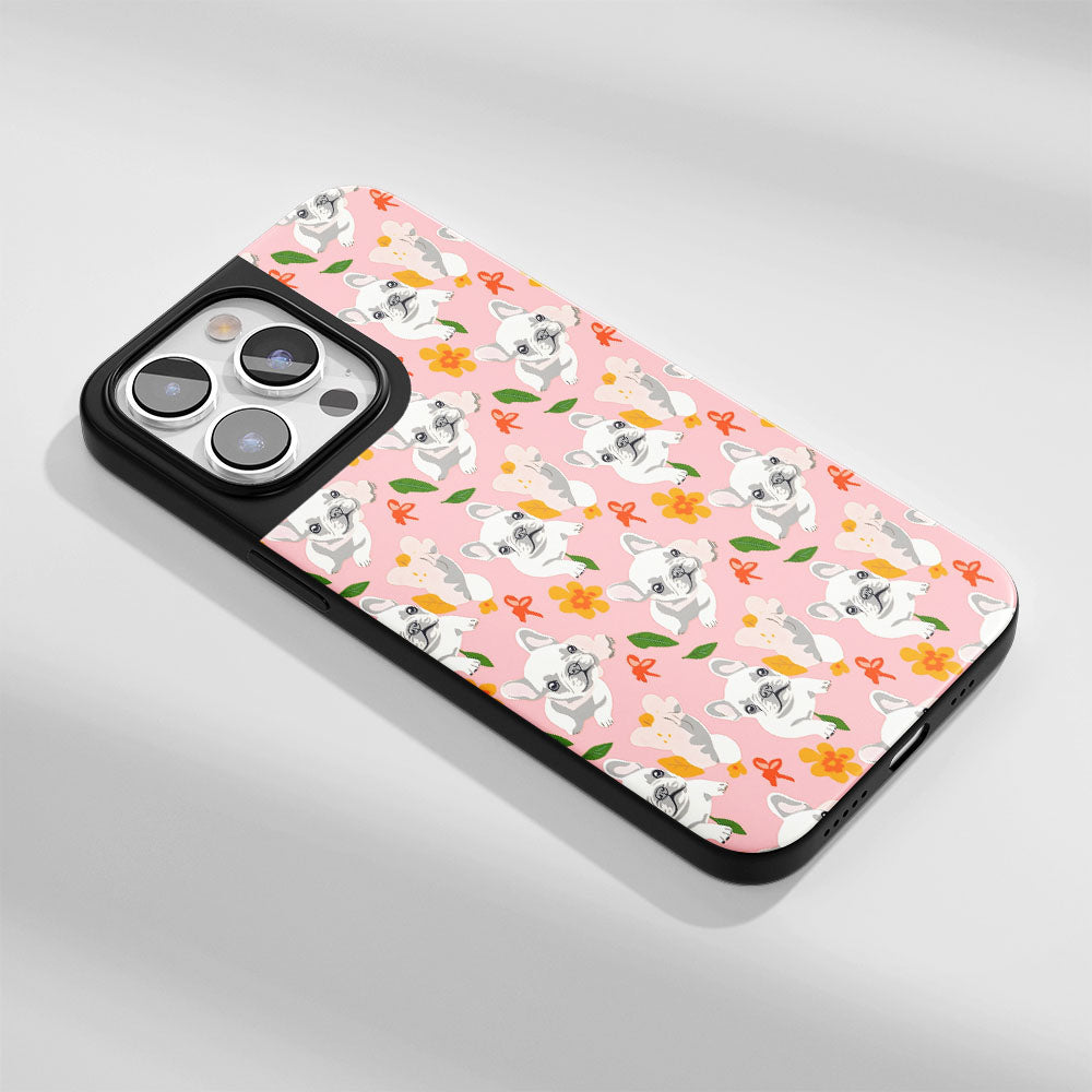 Industry-Level Tough Matte French Bulldog Pink iPhone Case