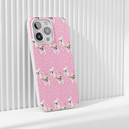 Latest 3rd-Generation Crystal Tough Glossy French Bulldog Pink iPhone Case