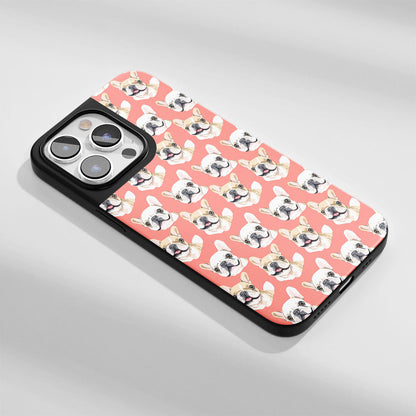 Industry-Level Tough Matte French Bulldog Pink iPhone Case