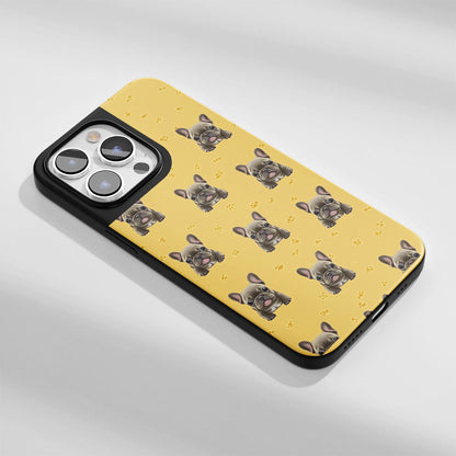 Industry-Level Tough Matte French Bulldog Yellow iPhone Case