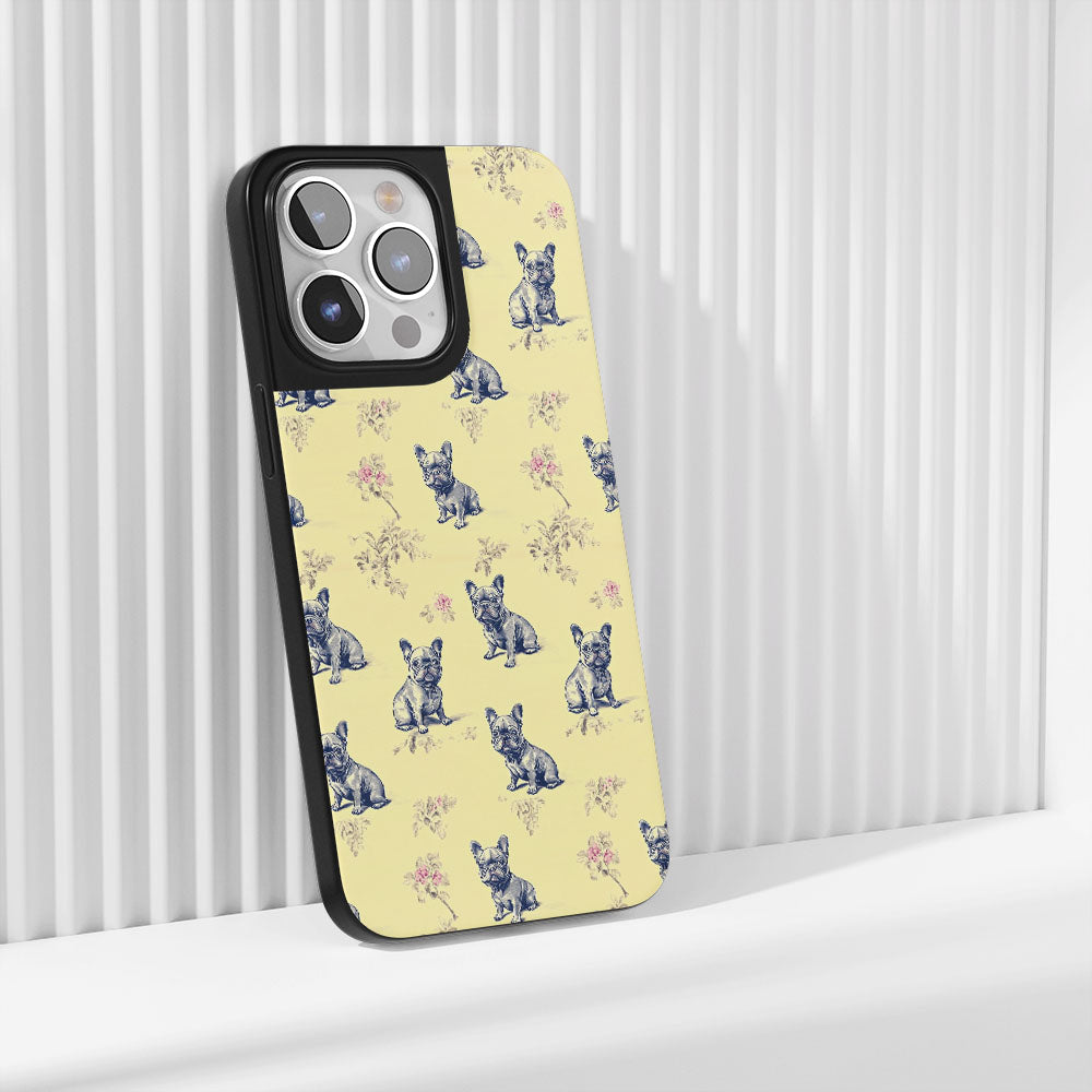 Industry-Level Tough Matte French Bulldog Yellow iPhone Case