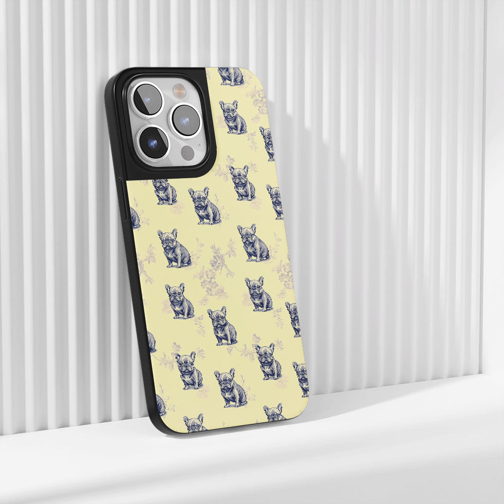 Industry-Level Tough Matte French Bulldog Yellow iPhone Case