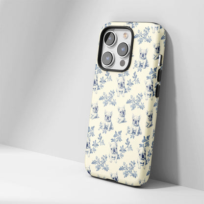 Double-Layer Semi-Handprinted Tough Matte French Bulldog Yellow iPhone Case