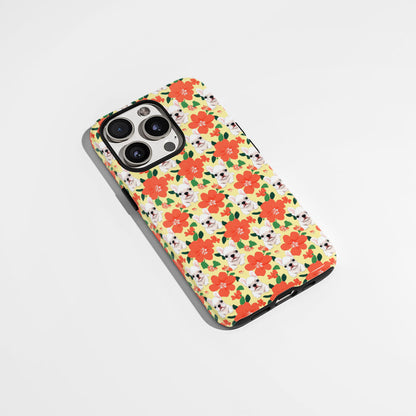 Double-Layer Semi-Handprinted Tough Matte French Bulldog Yellow iPhone Case