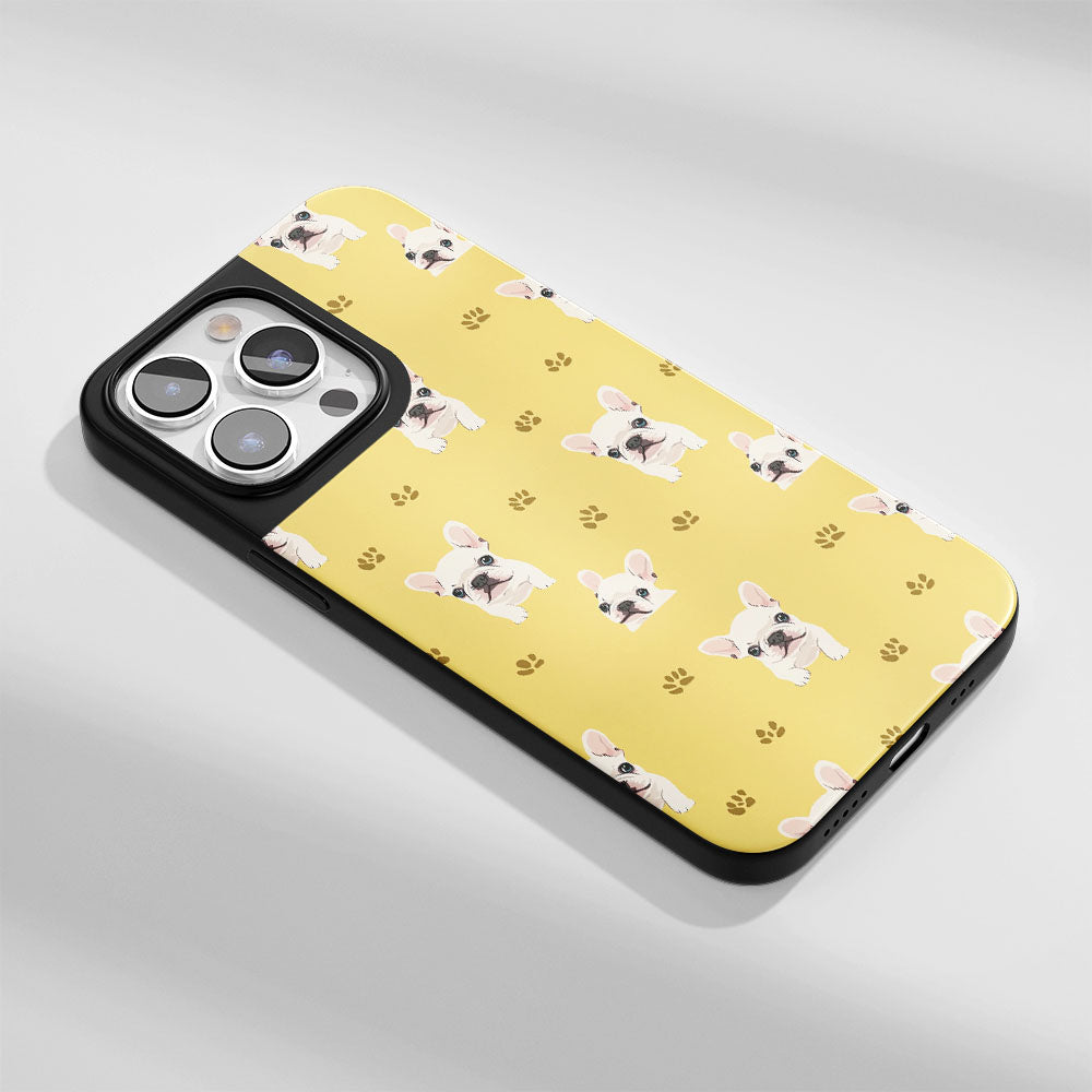 Industry-Level Tough Matte French Bulldog Yellow iPhone Case