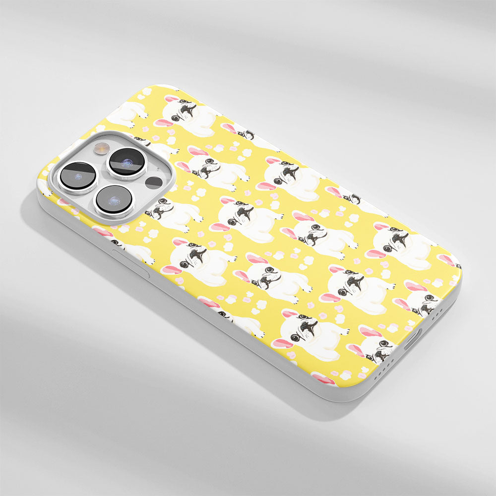 Latest 3rd-Generation Crystal Tough Glossy French Bulldog Yellow iPhone Case