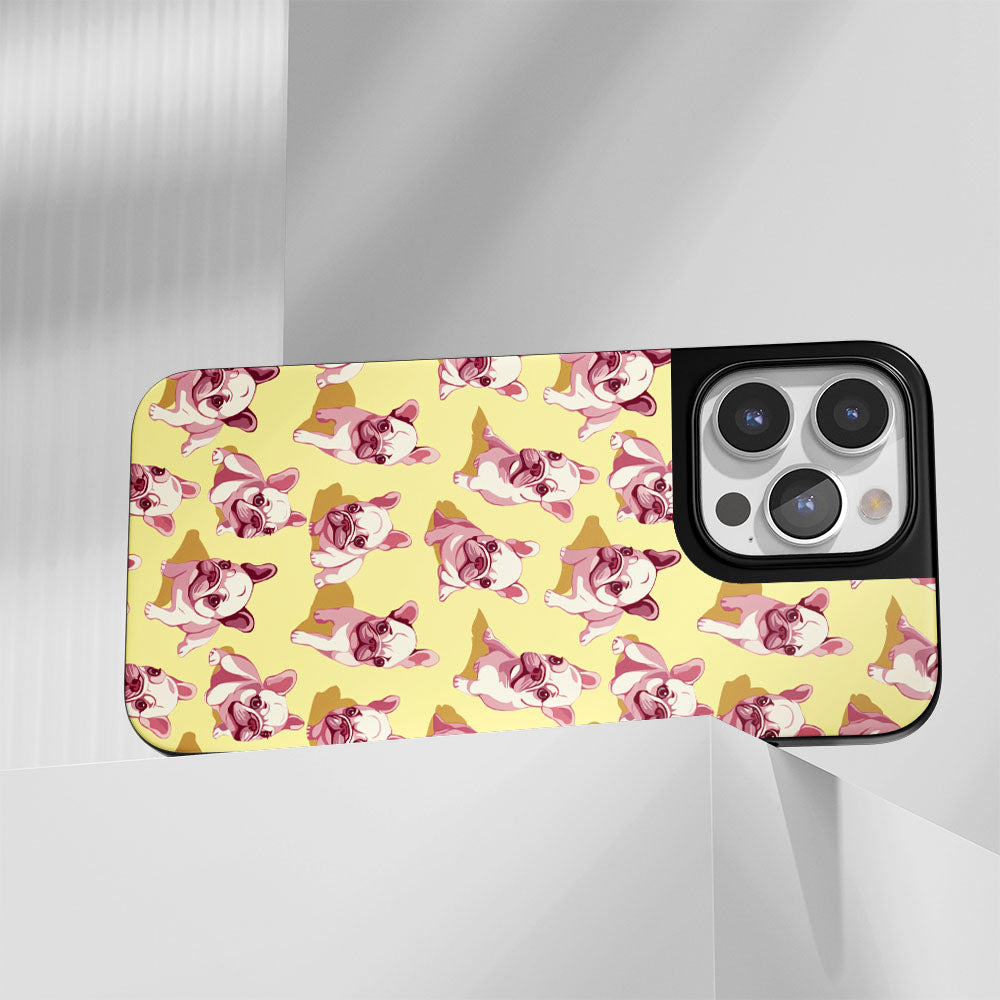 Industry-Level Tough Matte French Bulldog Yellow iPhone Case