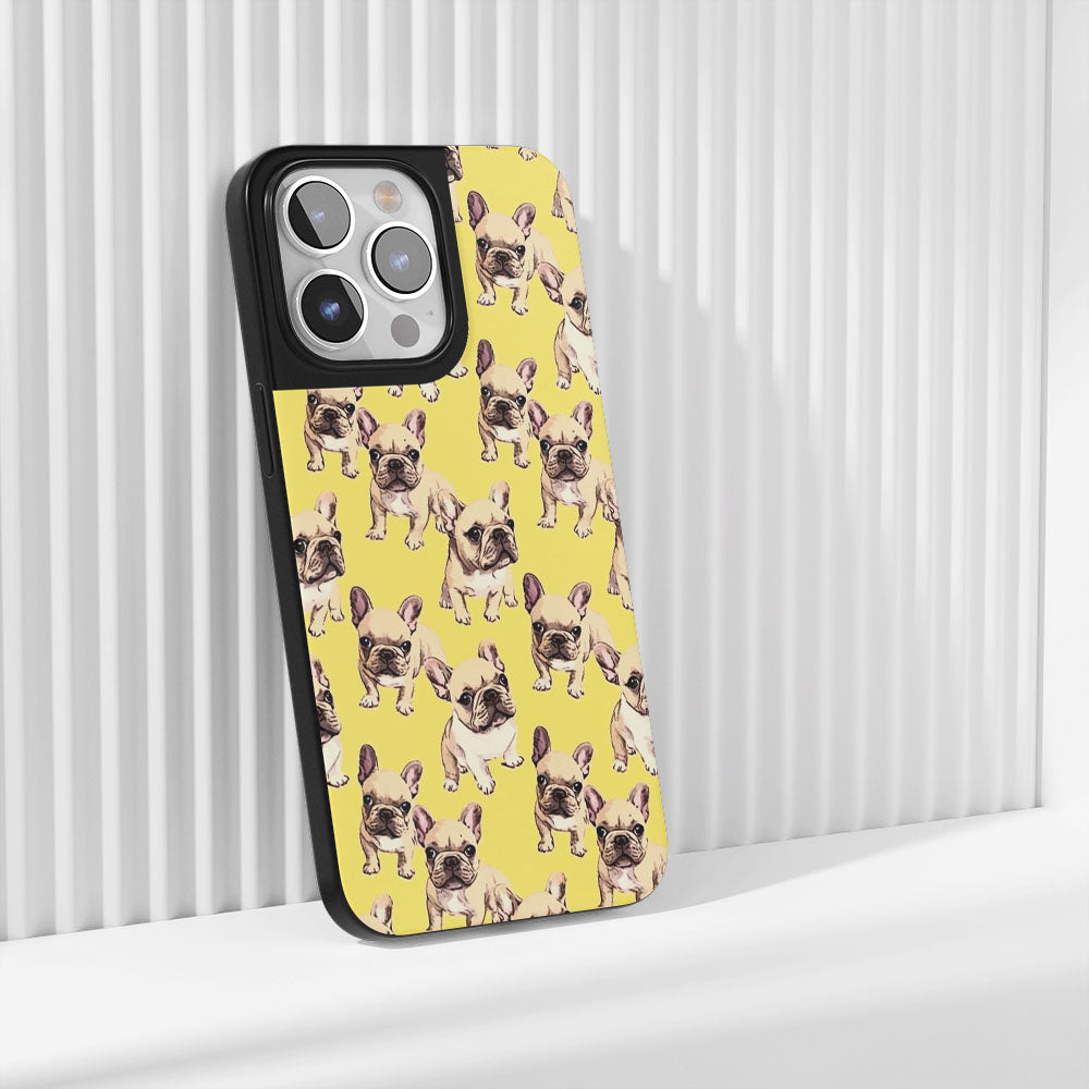 Industry-Level Tough Matte French Bulldog Yellow iPhone Case