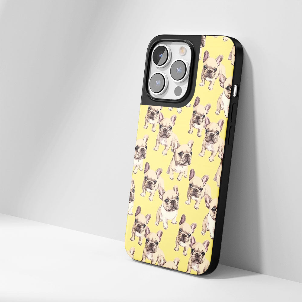 Industry-Level Tough Matte French Bulldog Yellow iPhone Case