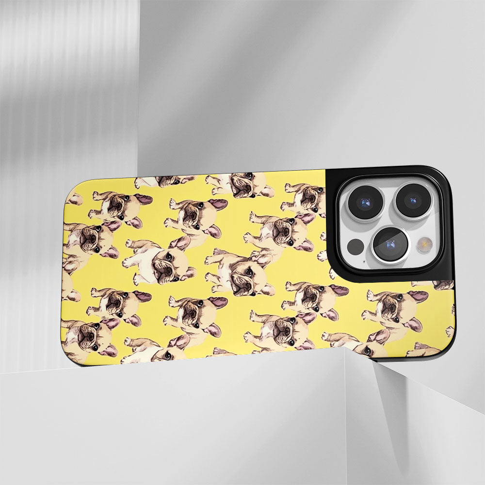 Industry-Level Tough Matte French Bulldog Yellow iPhone Case