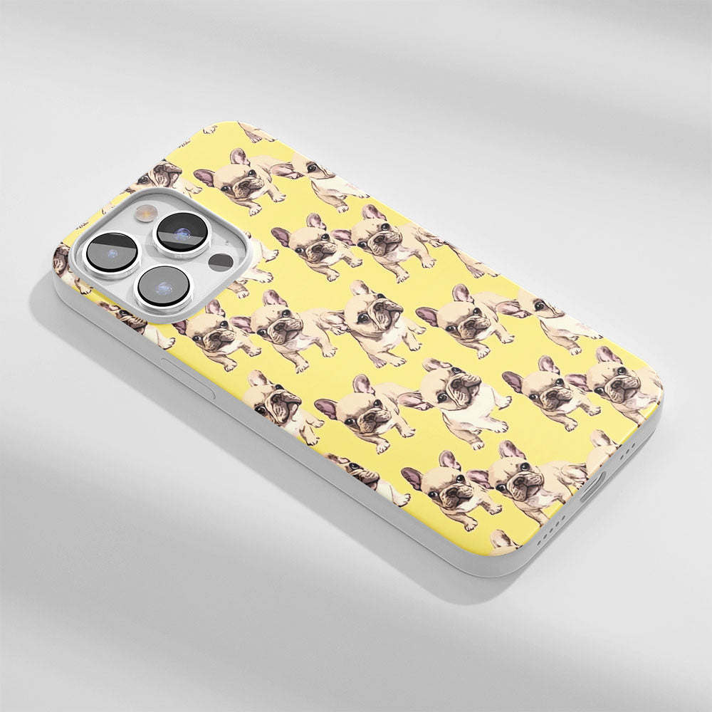 Latest 3rd-Generation Crystal Tough Glossy French Bulldog Yellow iPhone Case