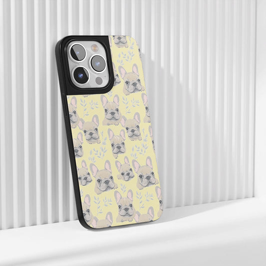 Industry-Level Tough Matte French Bulldog Yellow iPhone Case