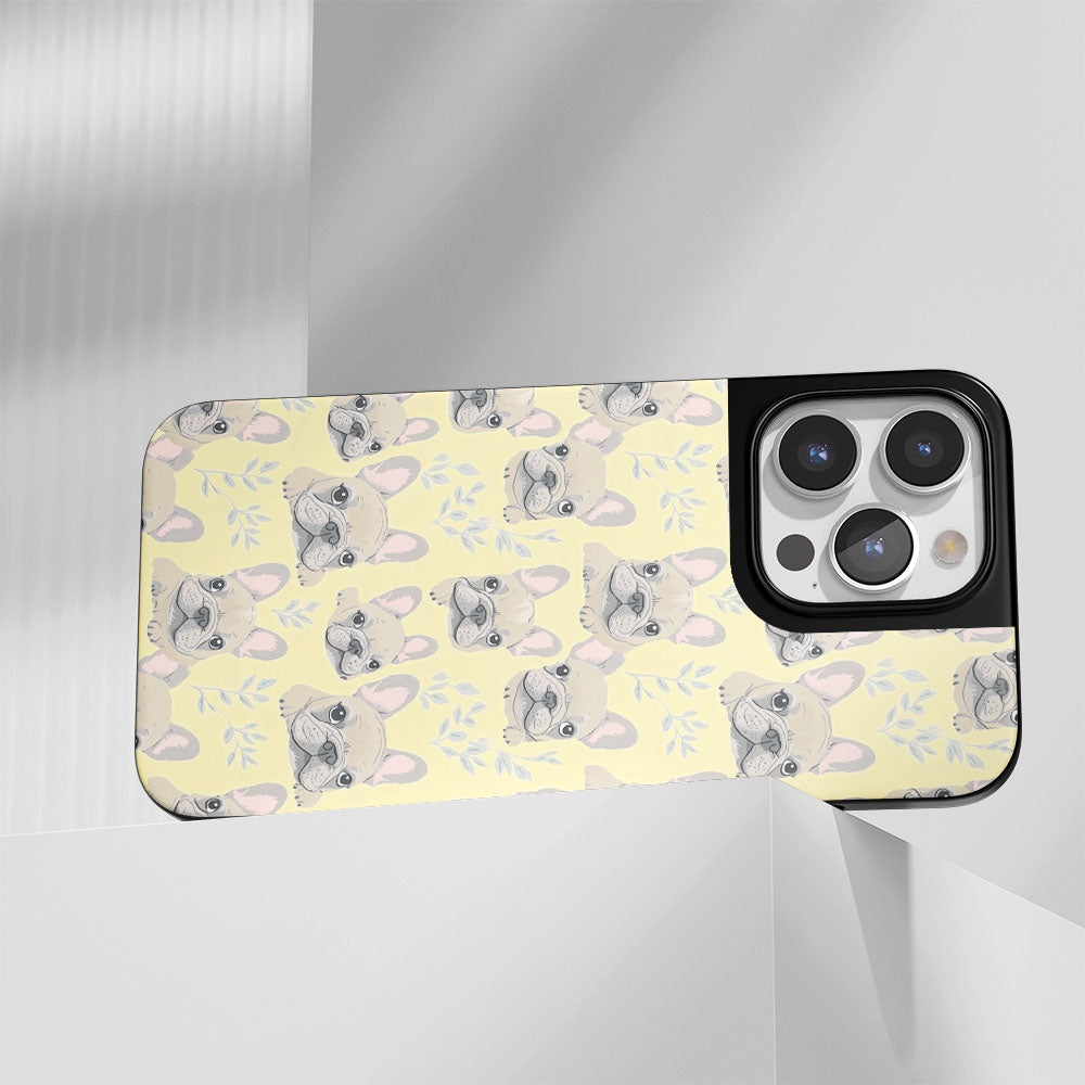 Industry-Level Tough Matte French Bulldog Yellow iPhone Case