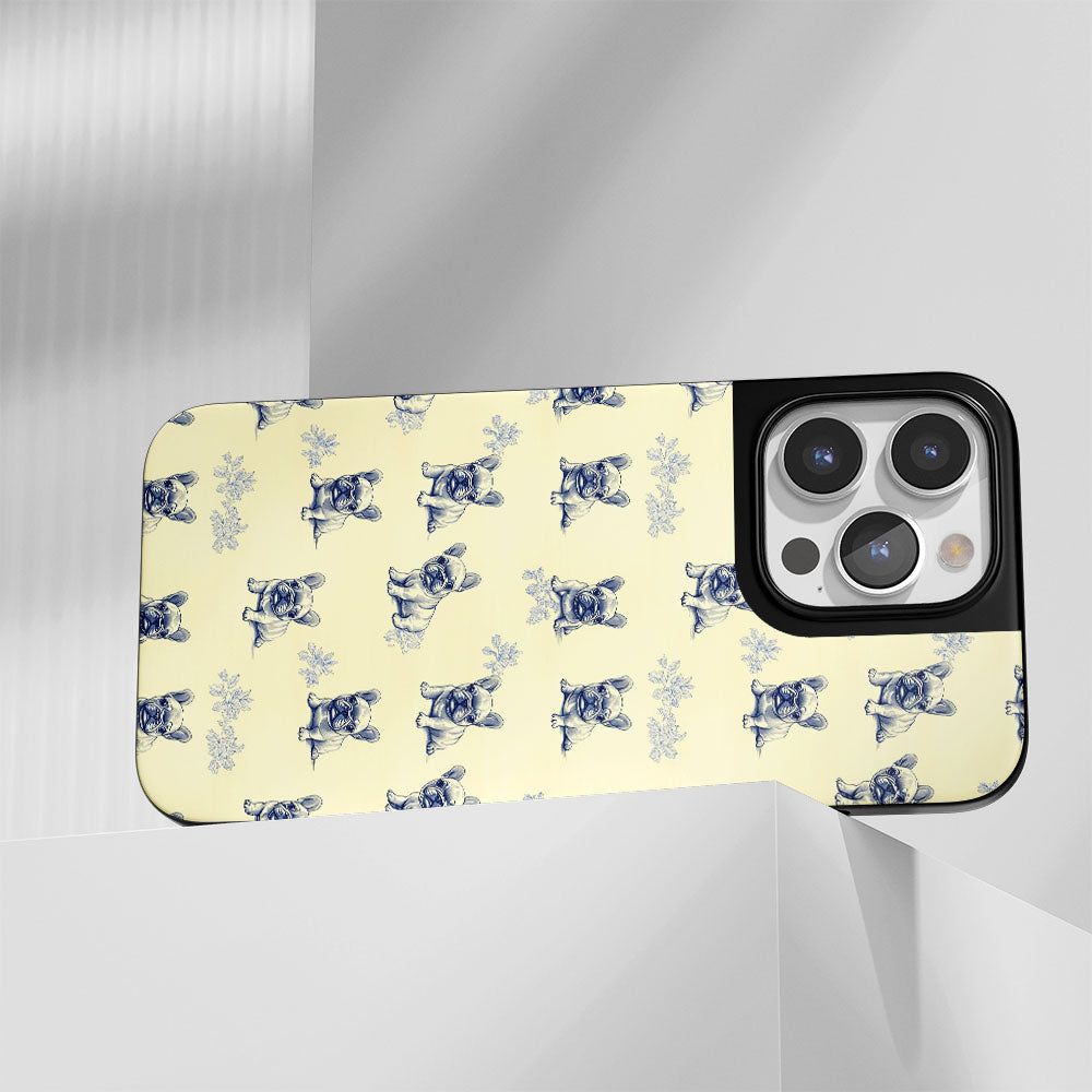 Industry-Level Tough Matte French Bulldog Yellow iPhone Case