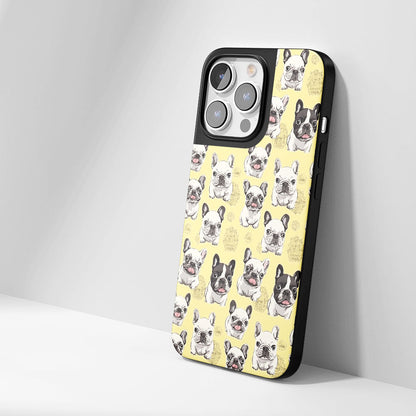 Industry-Level Tough Matte French Bulldog Yellow iPhone Case