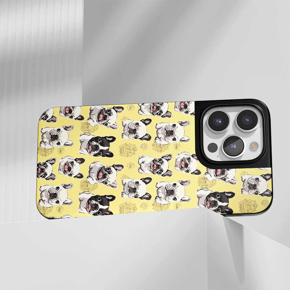 Industry-Level Tough Matte French Bulldog Yellow iPhone Case