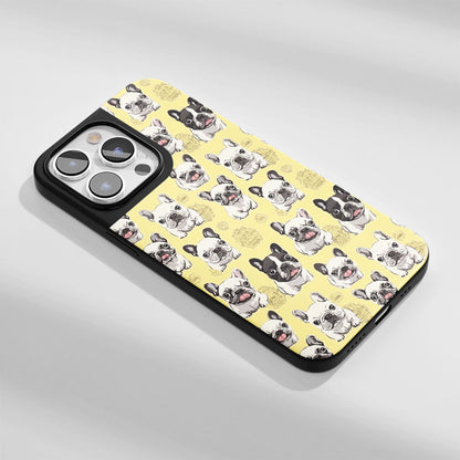 Industry-Level Tough Matte French Bulldog Yellow iPhone Case