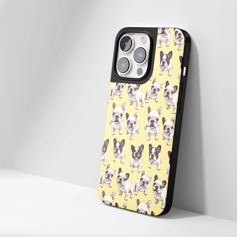 Industry-Level Tough Matte French Bulldog Yellow iPhone Case