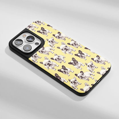 Industry-Level Tough Matte French Bulldog Yellow iPhone Case